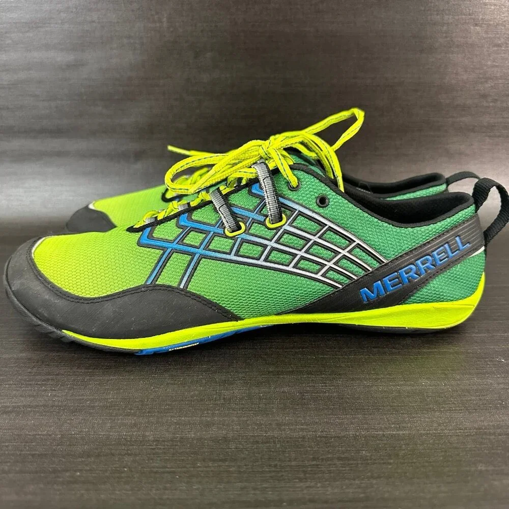 Merrell Trail Glove 2 Barefoot Vibram green hiking running shoes men’s size 12